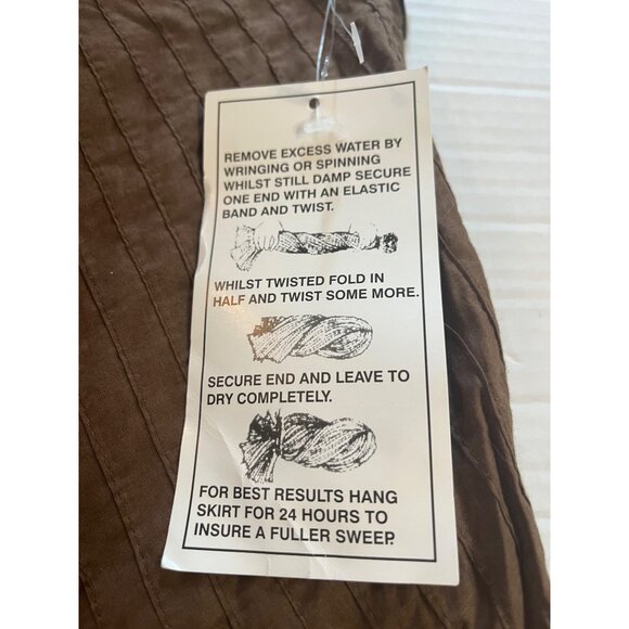 NWT- Boho Brown Crinkle maxi Skirt Size 12 fashion bug100% Cotton Made In India - Picture 5 of 12